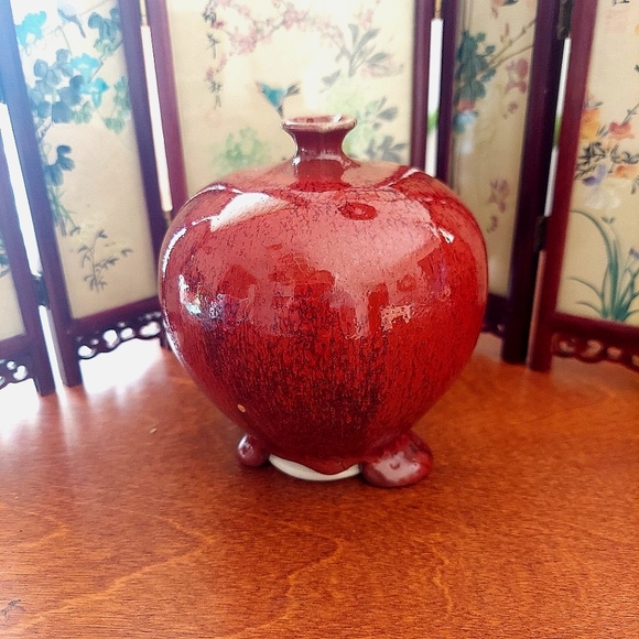 BOGO MCM Boho Chic Stoneware Pottery Weed Pot Bud Vase Earth Tone Redware 5x3.5 - Picture 1 of 9